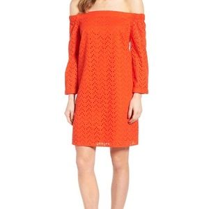 Halogen | Off The Shoulder Eyelet Dress Small